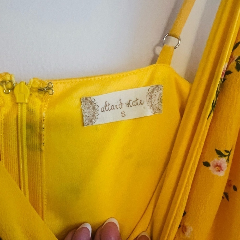 ALTER'D STATE yellow floral dress size small - Picture 6 of 11